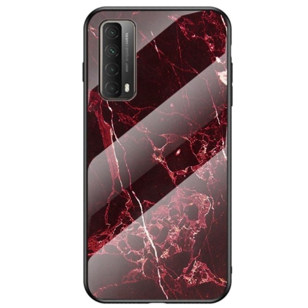 „Marble“ Kõva silikoon (TPU) kaaned - must / punane (P smart 2021)