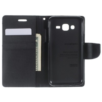 „Mercury“ Bravo Diary Samsung Galaxy J5 2015 (J500F) juodas dėklas | Priedai.lt