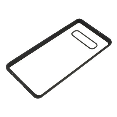Samsung Galaxy S10 (G973) „IPAKY“ Royal silikoninis skaidrus permatomas dėklas su juodu rėmeliu | Priedai.lt