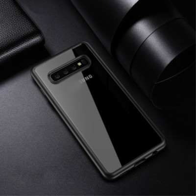 Samsung Galaxy S10 (G973) „IPAKY“ Royal silikoninis skaidrus permatomas dėklas su juodu rėmeliu | Priedai.lt