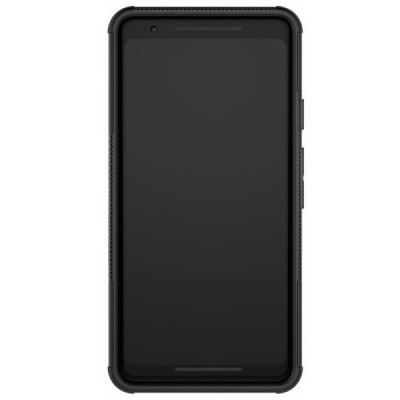 Sustiprintos apsaugos „Kickstand“ Google Pixel 2 XL juodas kieto silikono (TPU) ir plastiko dėklas / Priedai.lt