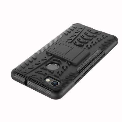 Sustiprintos apsaugos „Kickstand“ Google Pixel 2 XL juodas kieto silikono (TPU) ir plastiko dėklas / Priedai.lt