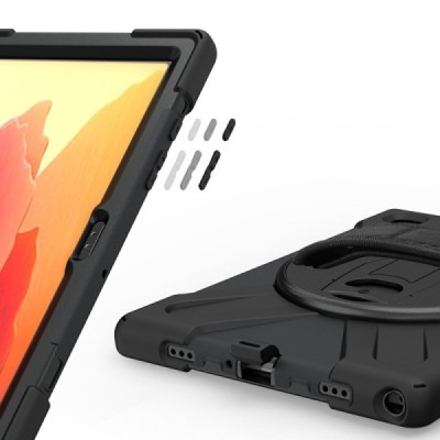 Samsung Galaxy Tab A7 10.4 2020 (T505,T500) sustiprintos apsaugos (360°) juodas dėklas - nugarėlė | Priedai.lt