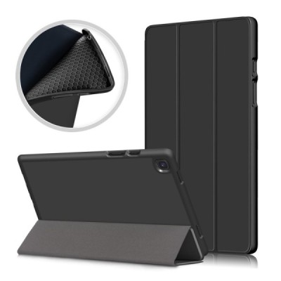 Samsung Galaxy Tab A7 10.4 2020 (T505,T500) solidus atverčiamas juodas odinis dėklas - knygutė (sulankstomas) | Priedai.lt