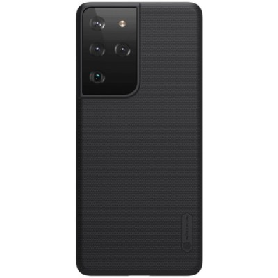 Samsung Galaxy S21 Ultra (G998B) Nillkin Frosted Shield juodas plastikinis dėklas, nugarėlė | Priedai.lt
