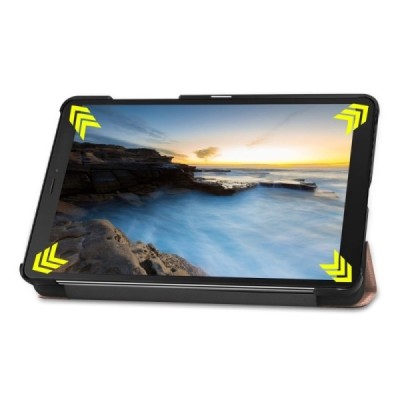 Samsung Galaxy Tab A 8.0 (T290, T295) atverčiamas aukso spalvos odinis dėklas - knygutė | Priedai.lt