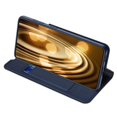 Dux Ducis Skin serijos Samsung Galaxy S21+ (G996B) mėlynas odinis atverčiamas dėklas | Priedai.lt