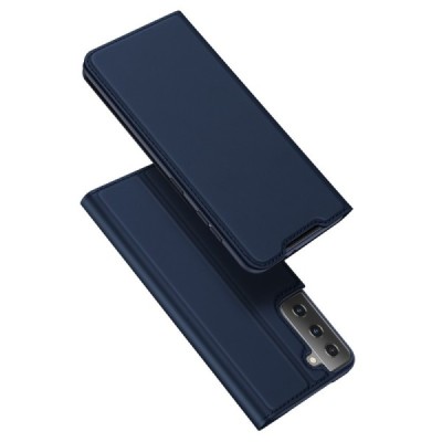 Dux Ducis Skin serijos Samsung Galaxy S21+ (G996B) mėlynas odinis atverčiamas dėklas | Priedai.lt