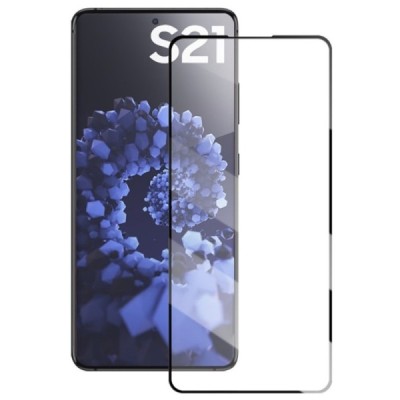 Samsung Galaxy S21 (G991B) „Mocolo“ 9H Tempered Glass sustiprintos apsaugos juodas pilnai dengiantis apsauginis ekrano stiklas 0
