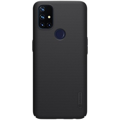 OnePlus Nord N10 5G Nillkin Frosted Shield juodas plastikinis dėklas, nugarėlė | Priedai.lt