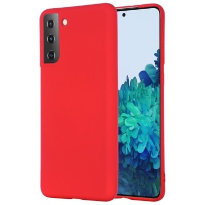 Samsung Galaxy S21 (G991B) Shell kieto silikono TPU raudonas dėklas - nugarėlė | Priedai.lt