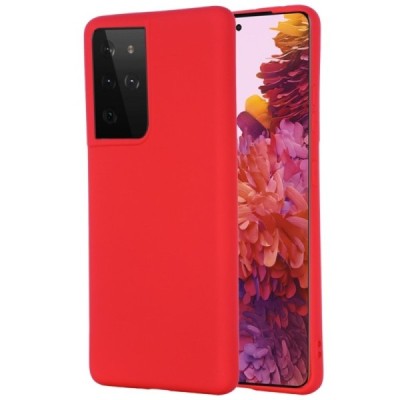 Samsung Galaxy S21 Ultra (G998B) Shell kieto silikono TPU raudonas dėklas - nugarėlė | Priedai.lt