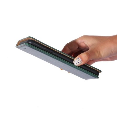 Solidus Samsung Galaxy S21 Ultra (G998B) žalias odinis atverčiamas dėklas | Priedai.lt