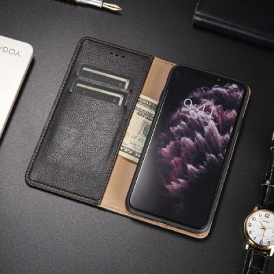 Solidus Samsung Galaxy S21+ (G996B) juodas odinis atverčiamas dėklas | Priedai.lt