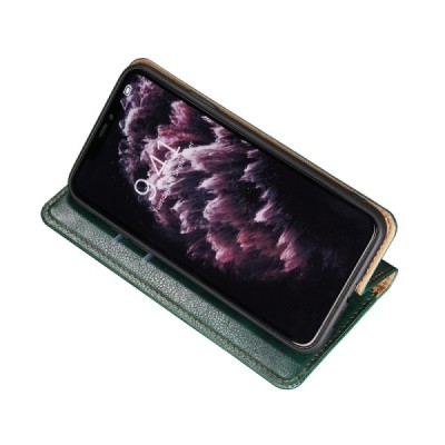 Solidus Samsung Galaxy S21+ (G996B) žalias odinis atverčiamas dėklas | Priedai.lt