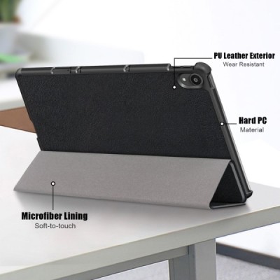 Lenovo Tab P11 11" (J606F) atverčiamas juodas odinis dėklas (sulankstomas) | Priedai.lt