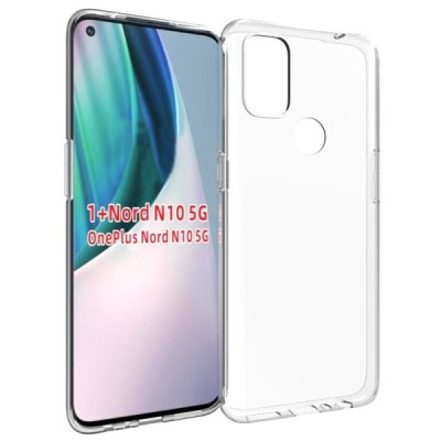 OnePlus Nord N10 5G kieto silikono TPU skaidrus dėklas - nugarėlė | Priedai.lt