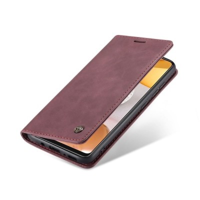 Samsung Galaxy S21+ (G996B) CaseMe Retro solidus atverčiamas bordo odinis dėklas - knygutė | Priedai.lt