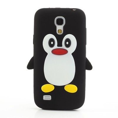 Žaismingas silikoninis Samsung Galaxy S4 mini i9195 dėklas (dėkliukas) pingvinas / Priedai.lt