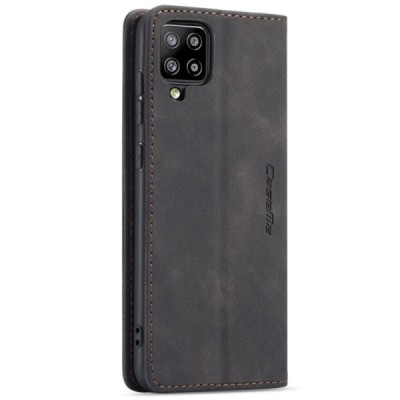 Samsung Galaxy A42 5G CaseMe Retro solidus atverčiamas juodas odinis dėklas - knygutė | Priedai.lt
