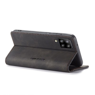 Samsung Galaxy A42 5G CaseMe Retro solidus atverčiamas juodas odinis dėklas - knygutė | Priedai.lt