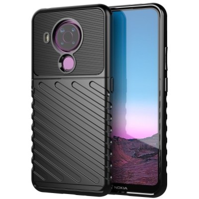 Nokia 5.4 Twill kieto silikono TPU juodas dėklas - nugarėlė | Priedai.lt