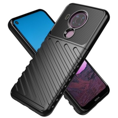 Nokia 5.4 Twill kieto silikono TPU juodas dėklas - nugarėlė | Priedai.lt