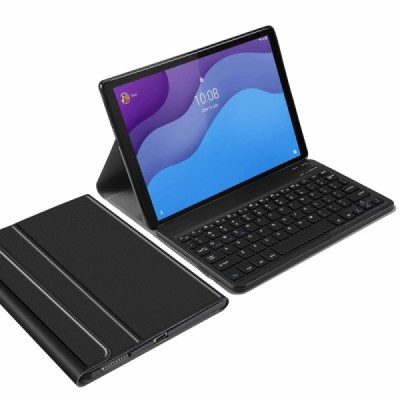 Lenovo Tab M10 10.1" HD Gen 2 (X306F, X306X) atverčiamas juodas odinis dėklas su bluetooth belaide klaviatūra | Priedai.lt