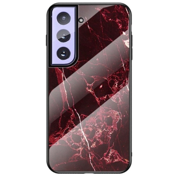 „Marble“ Kõva silikoon (TPU) kaaned - must / punane (Galaxy S21)