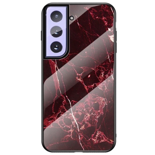 „Marble“ Kõva silikoon (TPU) kaaned - must / punane (Galaxy S21+)