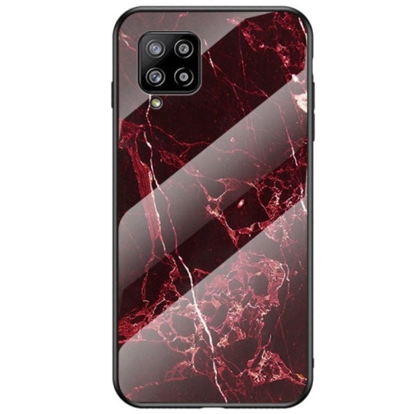 „Marble“ Kõva silikoon (TPU) kaaned - must / punane (Galaxy A42 5G)