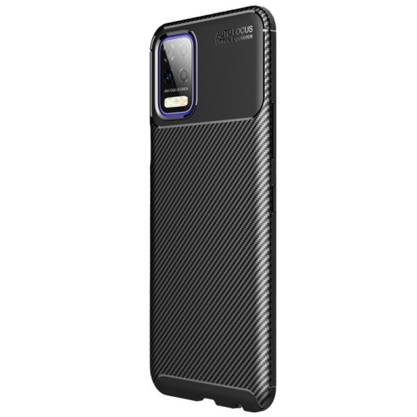 „Carbon“ Fiber Kõva silikoon (TPU) kaaned - must (K52)