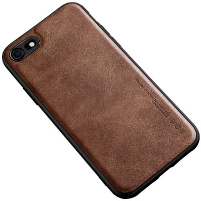 „X-Level“ Vintage seeria Apple iPhone 7 (iPhone 8) tumepruun nahast ümbris - tagakülg | Priedai.lt