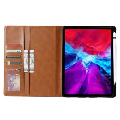 Prabangus „Comma“ odinis atverčiamas rudas Apple iPad Pro 11 (2021 / 2020 / 2018 / Air 4 2020) dėklas | Priedai.lt
