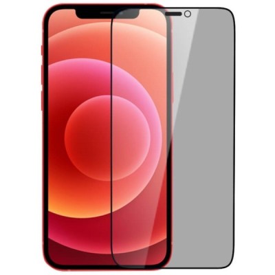 Apple iPhone 12 (12 Pro) „Nillkin“ 9H Tempered Glass privatumo sustiprintos apsaugos juodas pilnai dengiantis apsauginis ekrano 