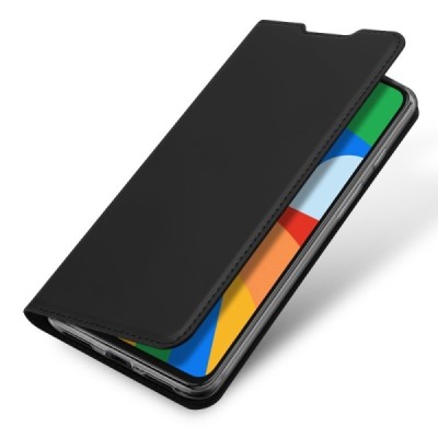 „Dux Ducis“ Skin serijos Google Pixel 5 juodas odinis atverčiamas dėklas | Priedai.lt