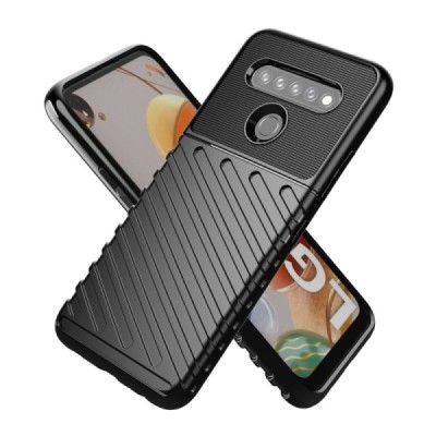 LG K61 Twill kieto silikono TPU juodas dėklas - nugarėlė | Priedai.lt