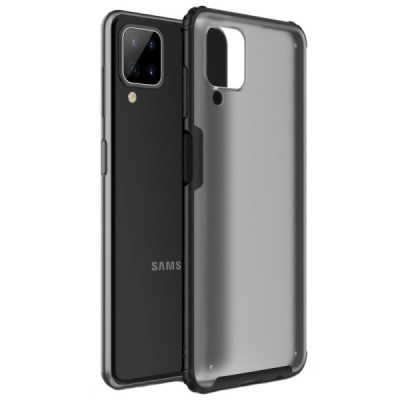 Samsung Galaxy A12 (A125F) Armor skaidrus juodos spalvos apvadais kieto silikono (TPU) dėklas | Priedai.lt