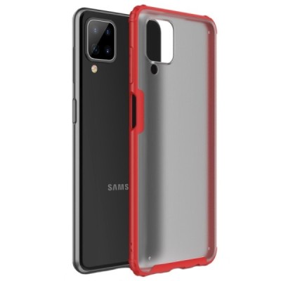 Samsung Galaxy A12 (A125F) Armor skaidrus raudonos spalvos apvadais kieto silikono (TPU) dėklas | Priedai.lt
