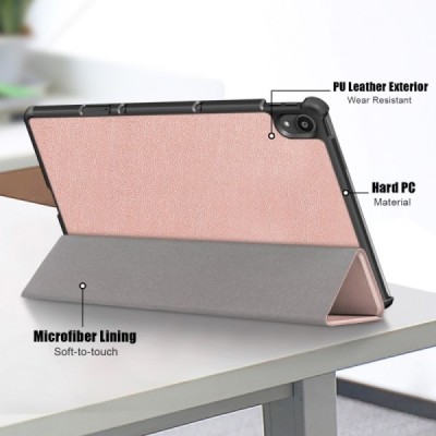 Lenovo Tab P11 11" (J606F) atverčiamas auksinis odinis dėklas (sulankstomas) | Priedai.lt