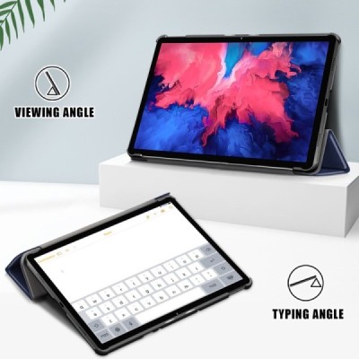Lenovo Tab P11 11" (J606F) atverčiamas mėlynas odinis dėklas (sulankstomas) | Priedai.lt