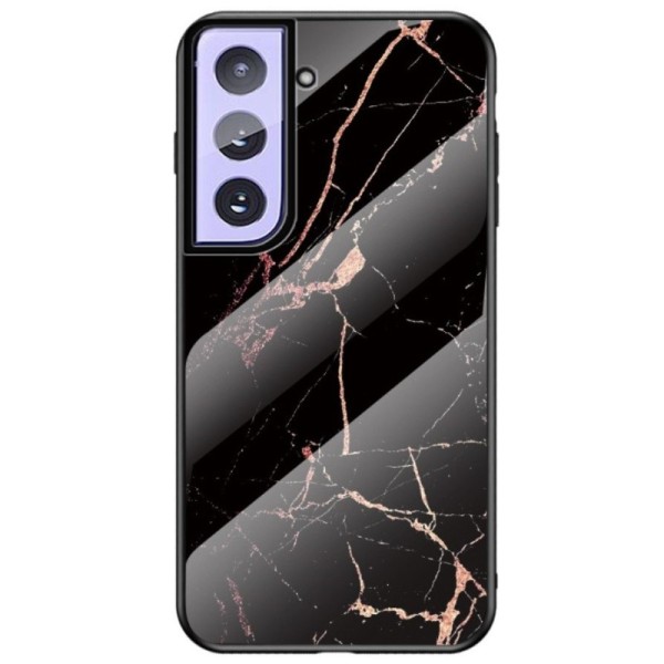 „Marble“ Kõva silikoon (TPU) kaaned - must / kuldne (Galaxy S21+)