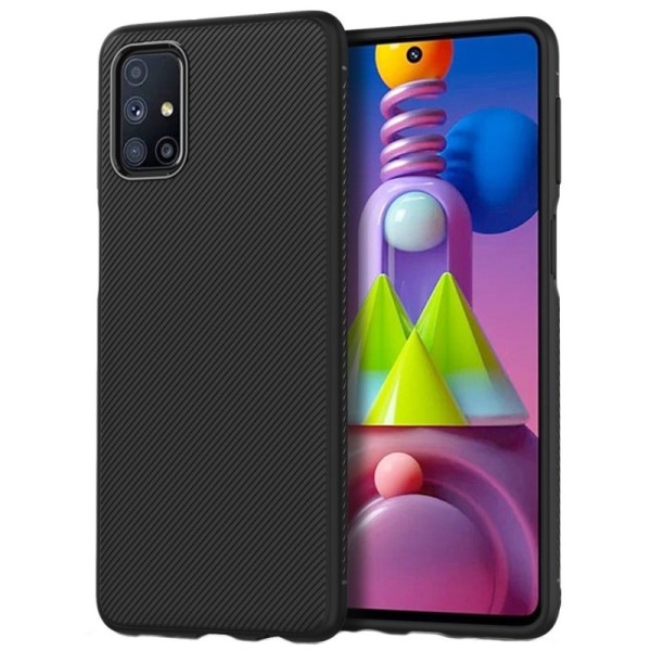 „Jazz“ Kõva silikoon (TPU) kaaned - must (Galaxy M51)