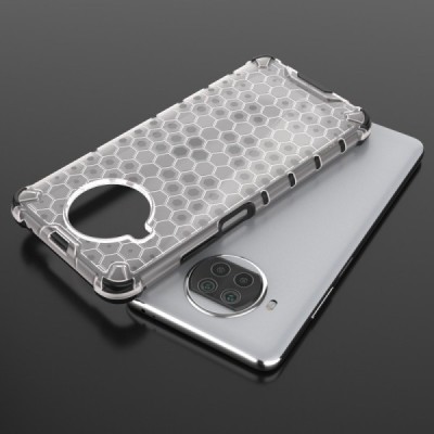 Honeycomb sustiprintos apsaugos Xiaomi Mi 10T Lite 5G skaidrus kieto silikono (TPU) ir plastiko dėklas | Priedai.lt