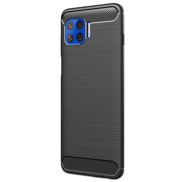 „Carbon“ Kõva silikoon (TPU) kaaned - must (Moto G 5G Plus)