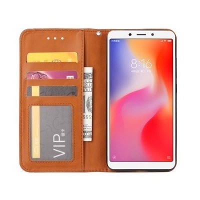 Prabangus „Comma“ odinis atverčiamas juodas Xiaomi Redmi 6 (6A) dėklas | Priedai.lt
