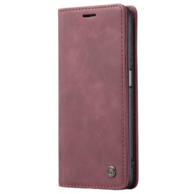 Xiaomi Mi 10T (Mi 10T Pro) CaseMe Retro solidus atverčiamas bordo odinis dėklas - knygutė | Priedai.lt