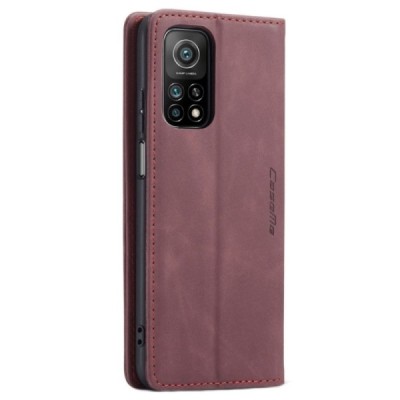 Xiaomi Mi 10T (Mi 10T Pro) CaseMe Retro solidus atverčiamas bordo odinis dėklas - knygutė | Priedai.lt