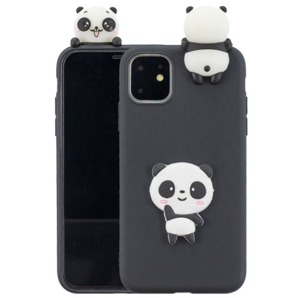„Squezy“ Panda Kõva silikoon (TPU) kaaned - must (iPhone 11)