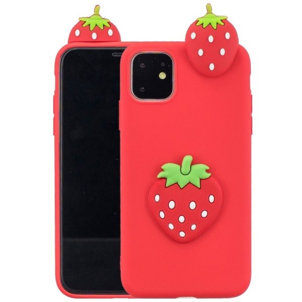 „Squezy“ Strawberry Kõva silikoon (TPU) kaaned - punane (iPhone 11)